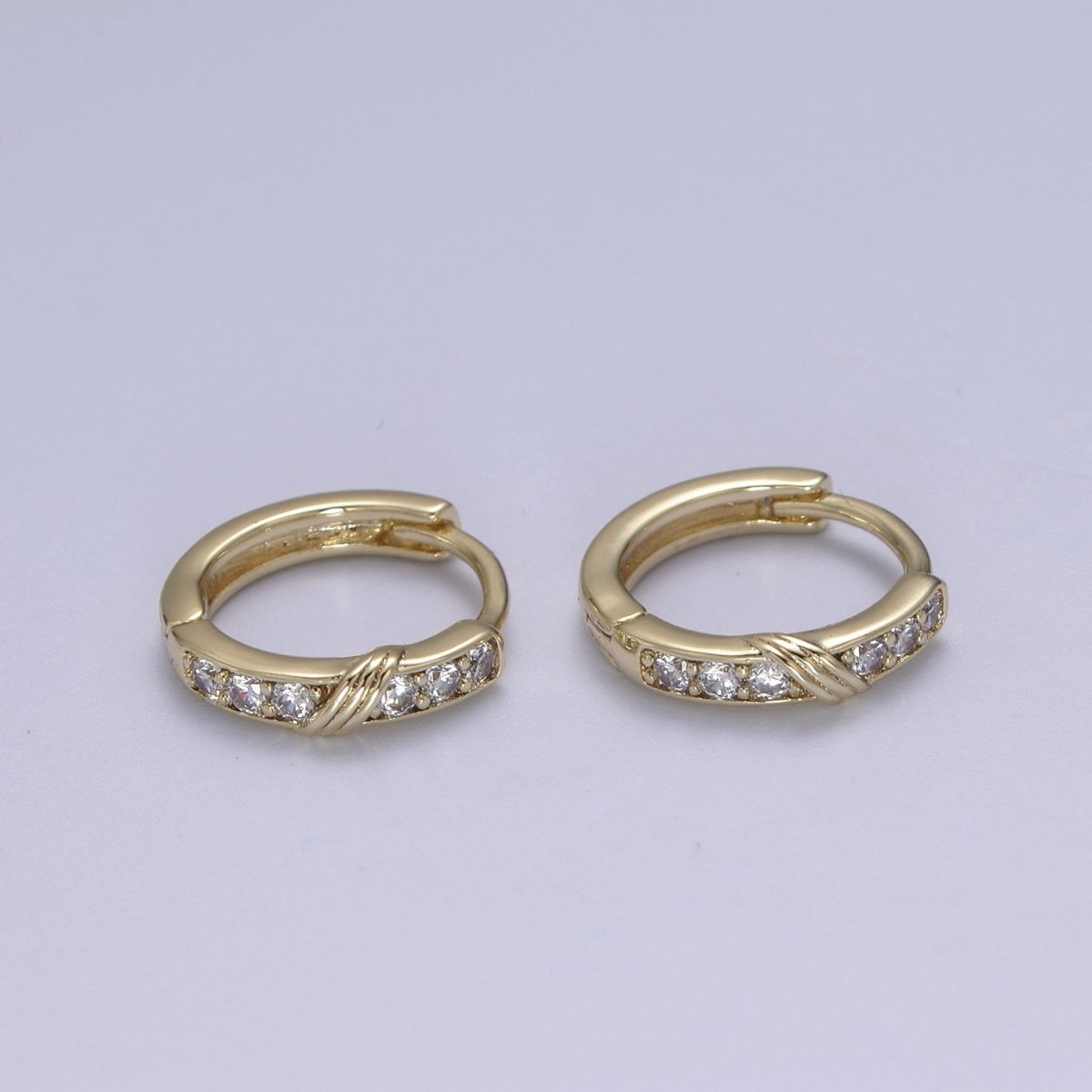 Dainty Hoops, Tiny Hoops, Diamond CZ Hoop Earrings, Small Hoop Diamond Earrings Minimalist Huggie Hoops Jewelry T-299 - DLUXCA