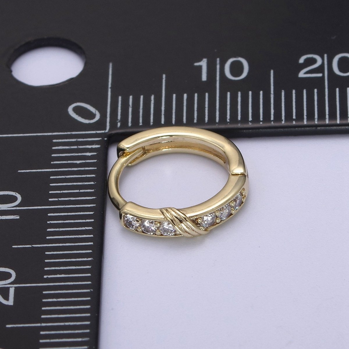 Dainty Hoops, Tiny Hoops, Diamond CZ Hoop Earrings, Small Hoop Diamond Earrings Minimalist Huggie Hoops Jewelry T-299 - DLUXCA