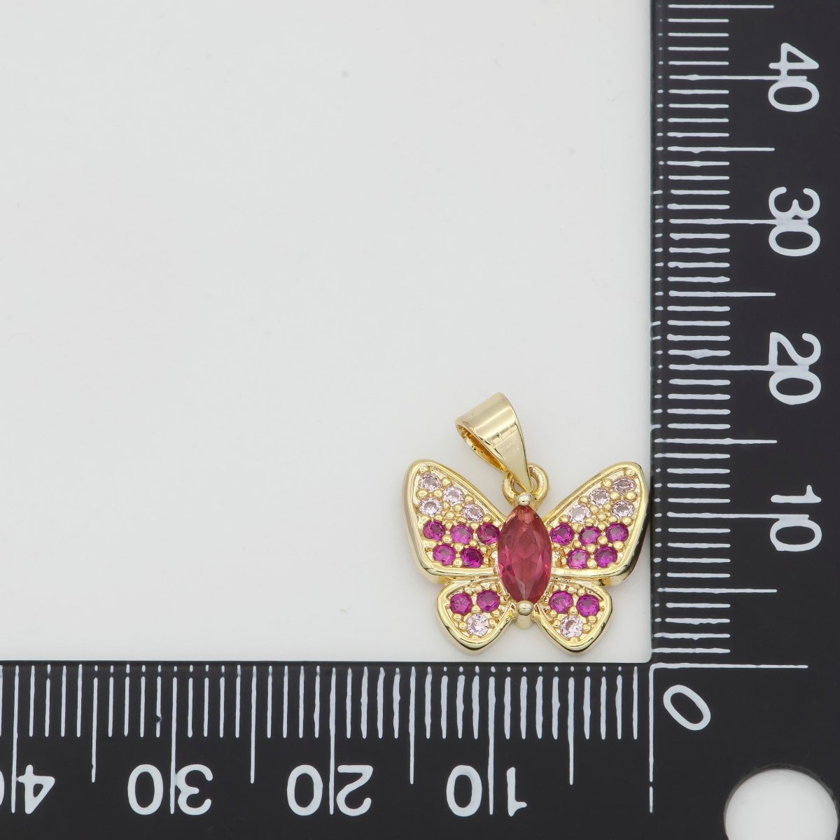 Dainty Hot Pink Gold Butterfly Mariposa Cute Dainty Butterfly Animal Gold Filled Pendants H-182 - DLUXCA