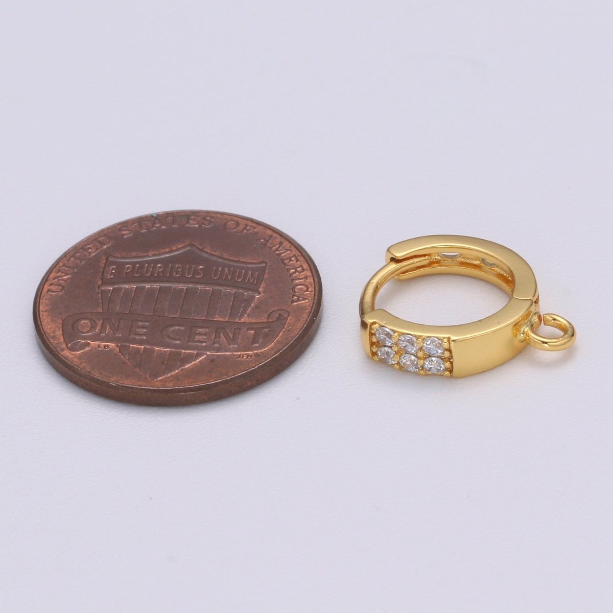 Dainty Huggie Earring 24K Gold Filled Cz Micro Pave Hoops with open link for Jewelry Making Supply L-231 - DLUXCA