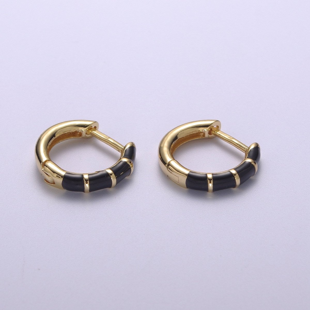 Dainty Huggie Earring Colorful Enamel Pastel Color Earring for Everyday wear 15mm earrings T-164 to T-174 - DLUXCA