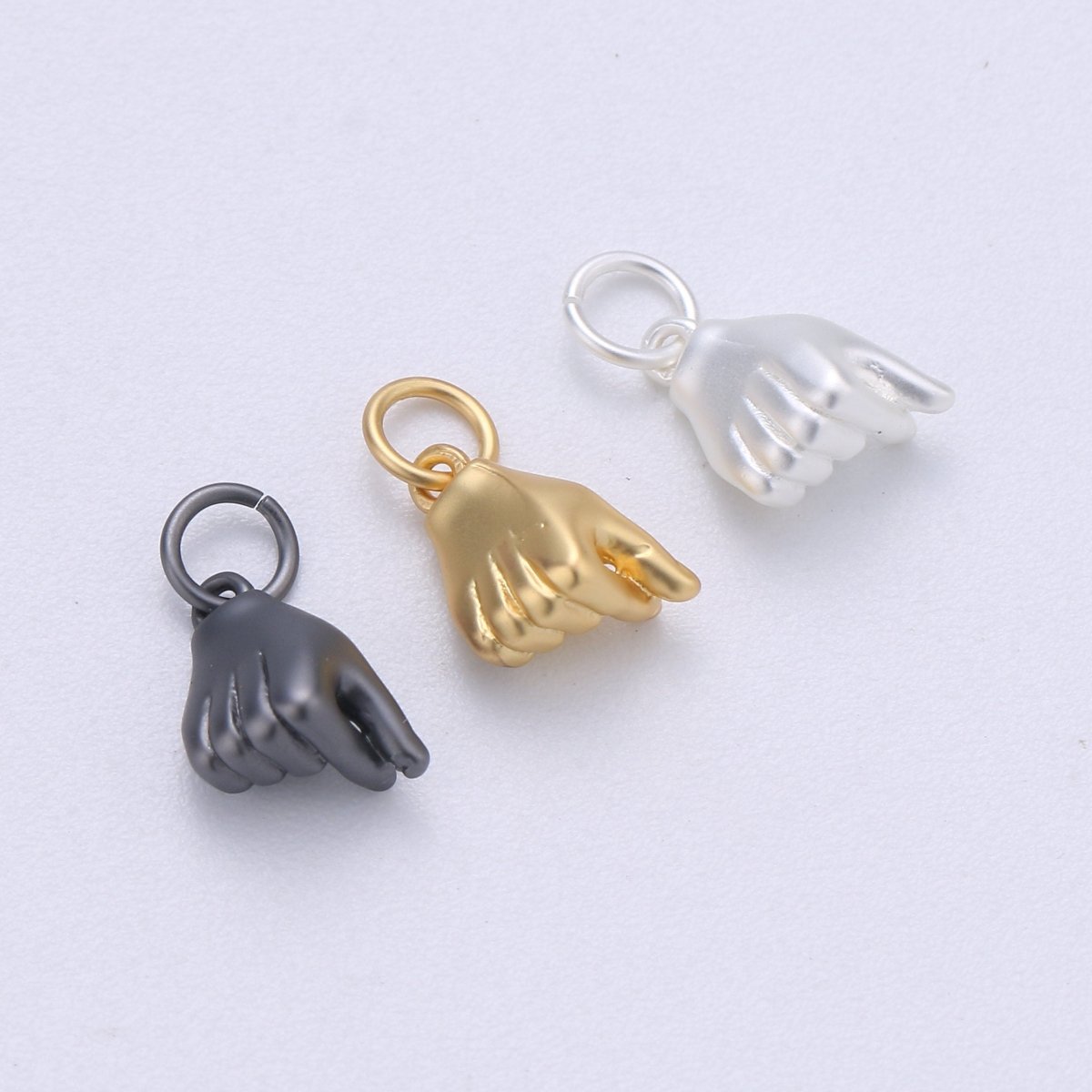 Dainty Kpop Finger Heart Charm Korean Heart Charm, Gold Fill Finger Heart Charm Hand heart symbol Love hand gesture For DIY JewelryC-404 - DLUXCA