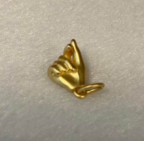 Dainty Kpop Finger Heart Charm Korean Heart Charm, Gold Fill Finger Heart Charm Hand heart symbol Love hand gesture For DIY JewelryC-404 - DLUXCA