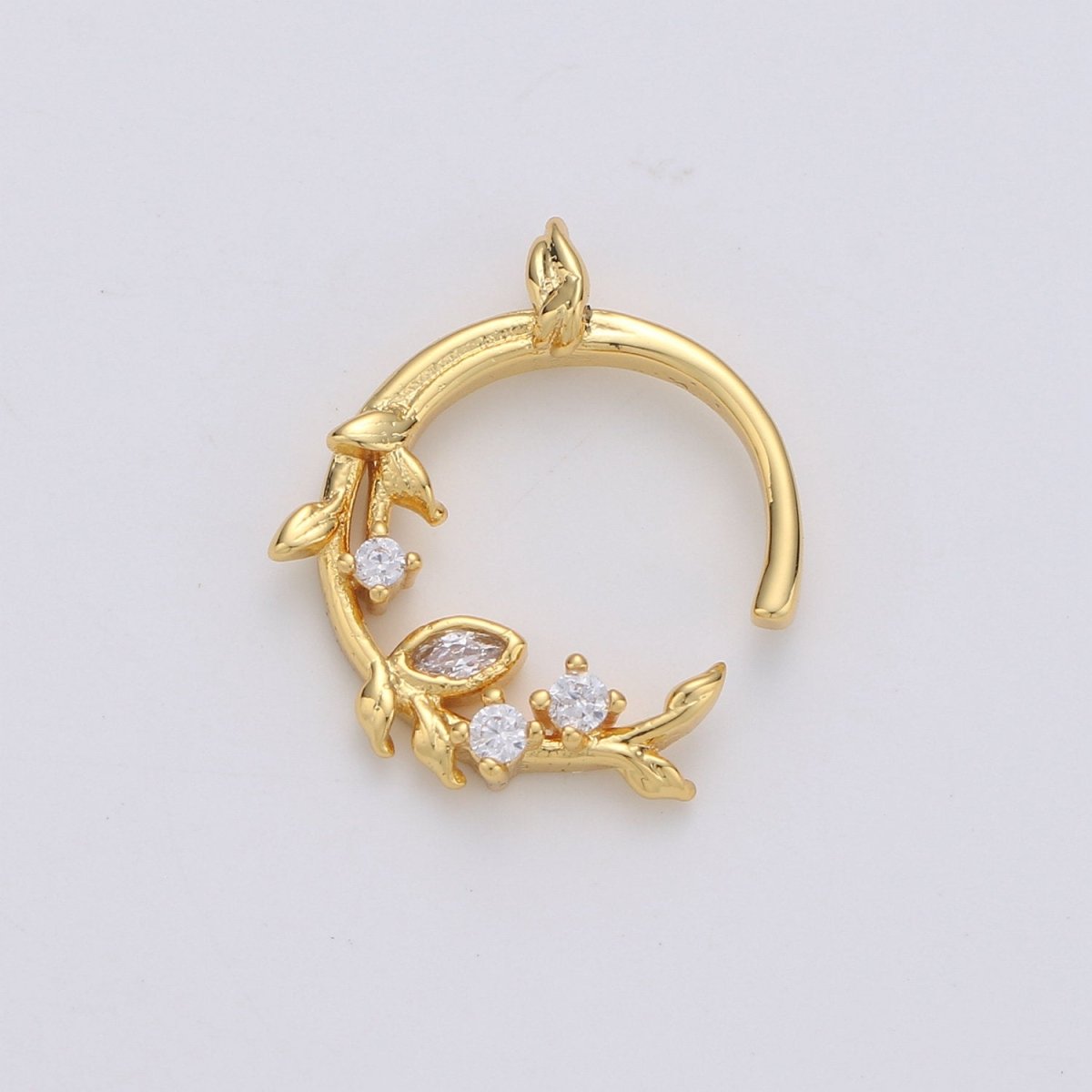 Dainty Laurel Leaves Wreath, Olive Leaf Wreath, Leaves Crown Charm Pendant, Greece, Gold Filled, Silver Round Charm D-184 D-185 - DLUXCA