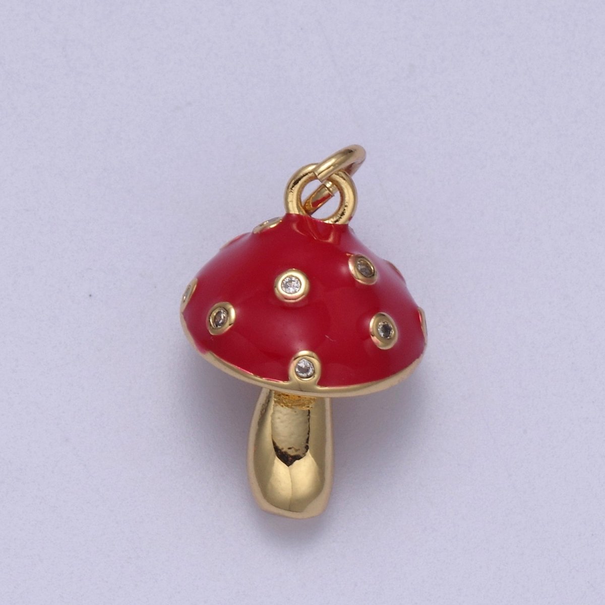 Dainty Magic Mushroom Charms -Shroomie Pendants Bracelet Necklace -Kawaii Pink Red White color N-341 - N-343 - DLUXCA