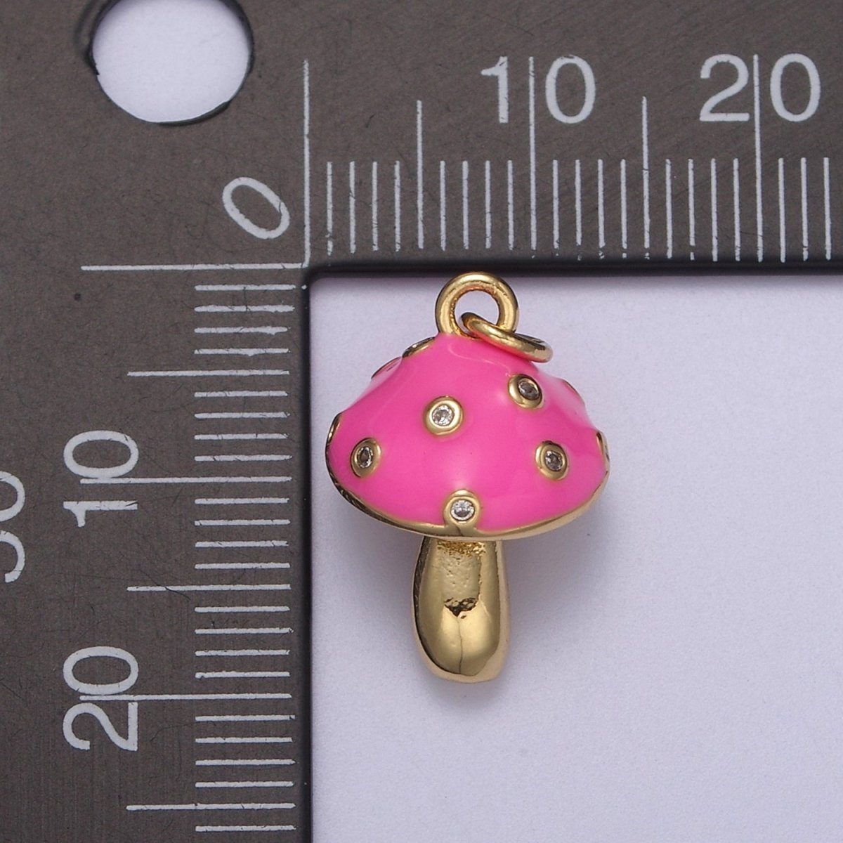 Dainty Magic Mushroom Charms -Shroomie Pendants Bracelet Necklace -Kawaii Pink Red White color N-341 - N-343 - DLUXCA