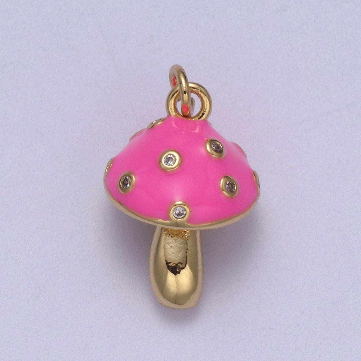Dainty Magic Mushroom Charms -Shroomie Pendants Bracelet Necklace -Kawaii Pink Red White color N-341 - N-343 - DLUXCA