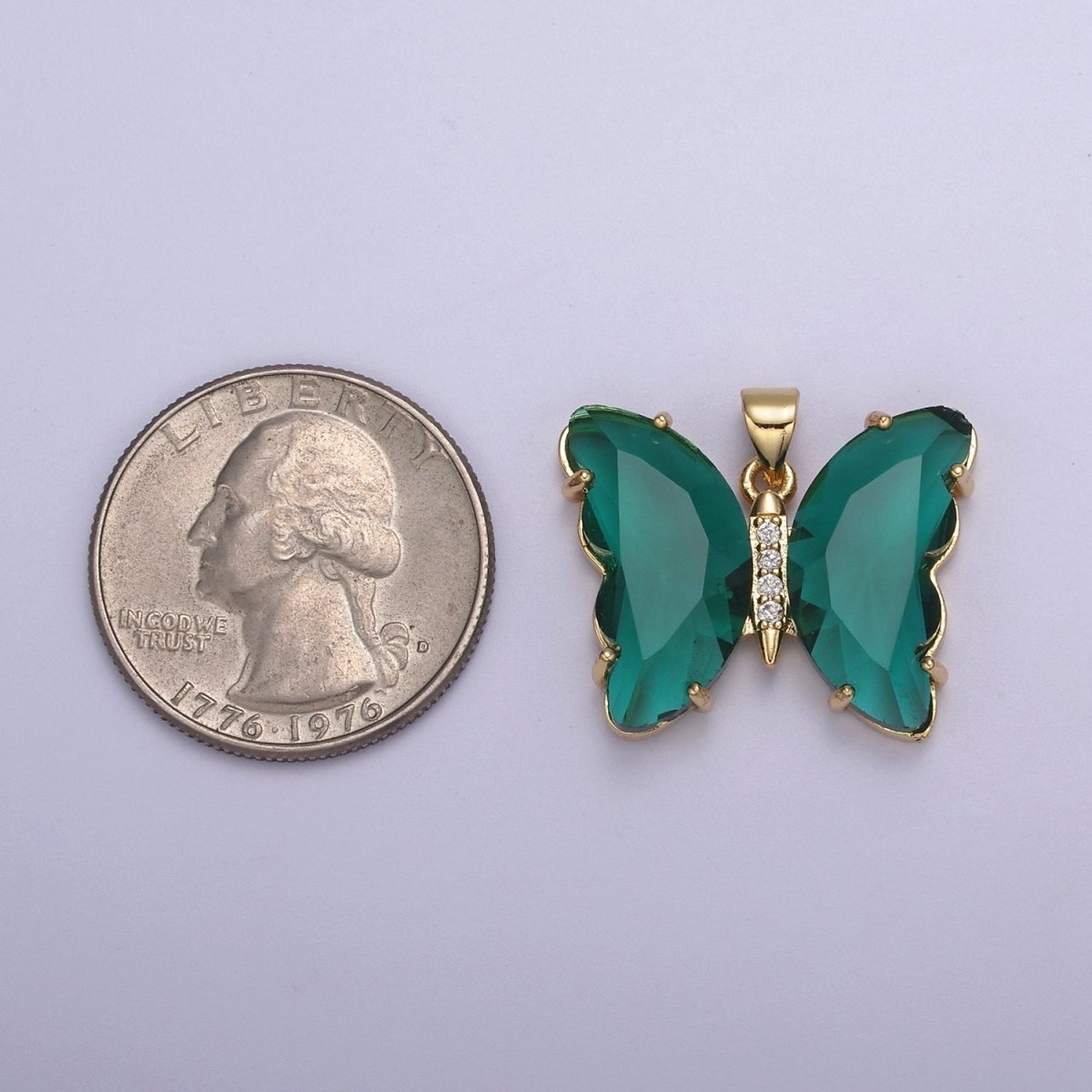 Dainty Mariposa Butterfly Charm Butterfly Charm Glass Pendant for Necklace Earring Bracelet Component in 14k Gold Filled Tarnish Free H-844 H-845 H-847 H-861 - DLUXCA