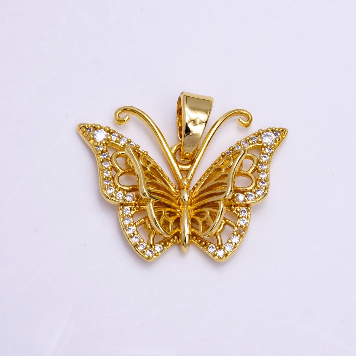 Dainty Mariposa butterfly Charm Cubic Monarch Pendant AA-750 - DLUXCA