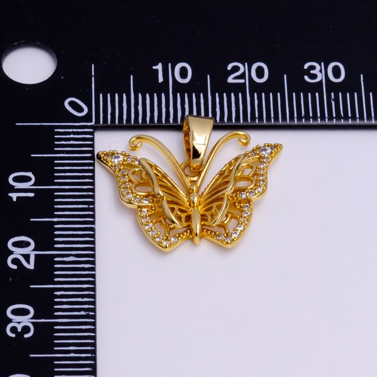 Dainty Mariposa butterfly Charm Cubic Monarch Pendant AA-750 - DLUXCA