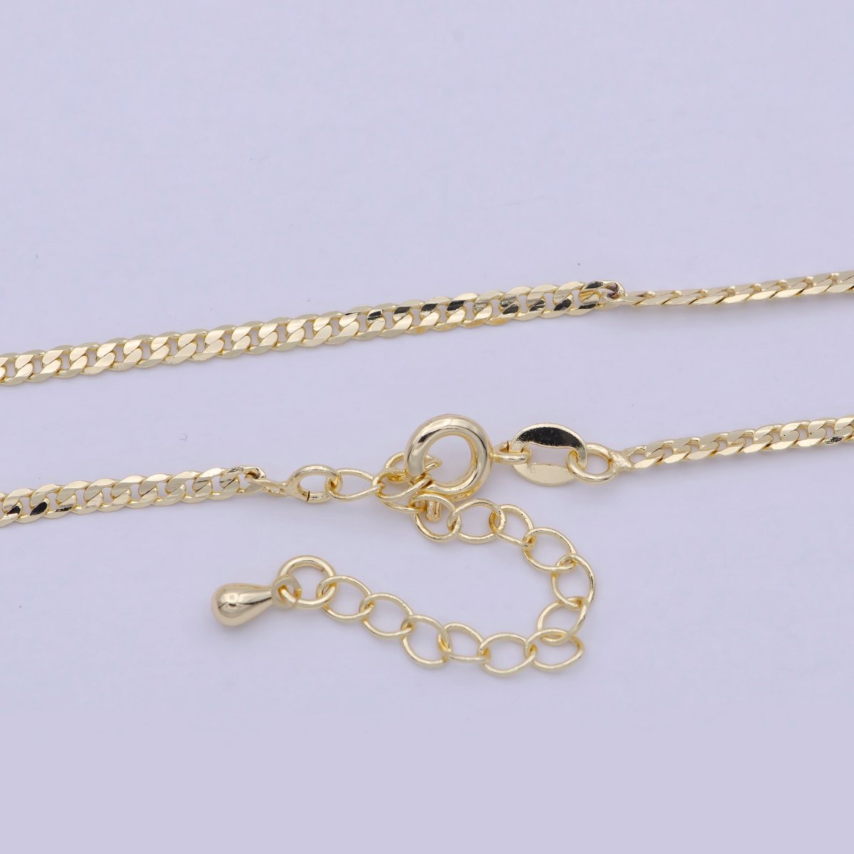 Dainty Miami Cuban Gold Curb Link Chain, 2.2mm 18K Gold filled Chain Necklace• Gold Necklace Gold filled Layer Necklace | WA-829 Clearance Pricing - DLUXCA