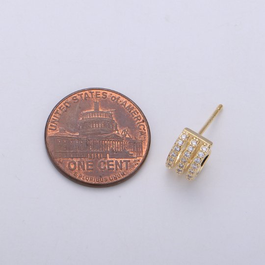 Dainty Mini Ear Huggie Hoop Earrings, Gold filled earring - micro pave cz cartilage hoops Micro Pave Earring gift for her K-404 - DLUXCA