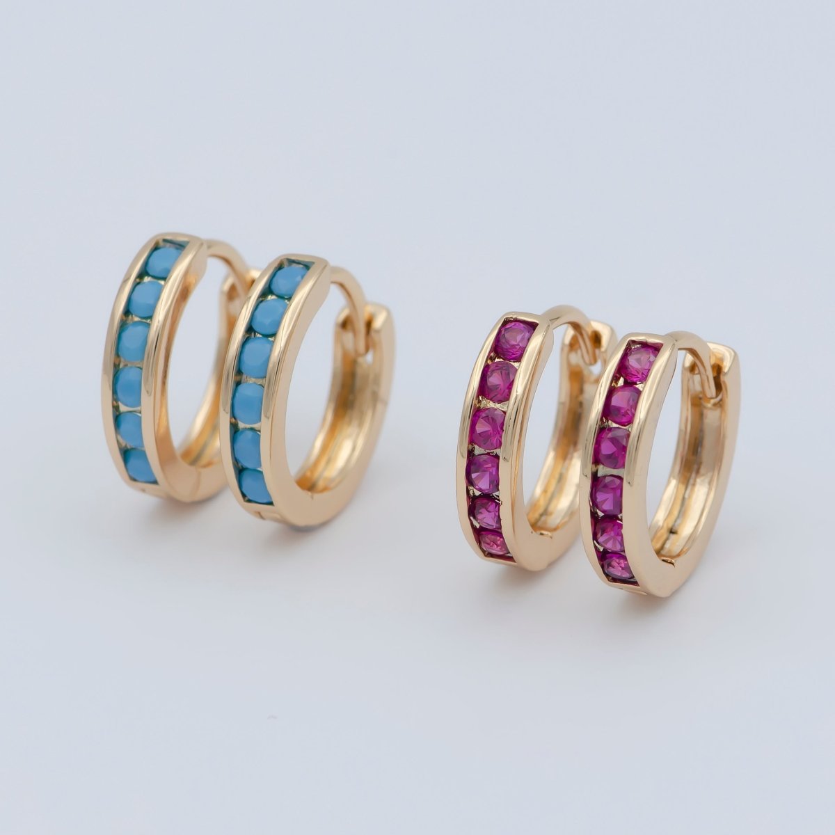 Dainty Minimalist Cz Earring Gold Filled Huggie Earring Everyday Wear Jewelry P-178 P-179 - DLUXCA