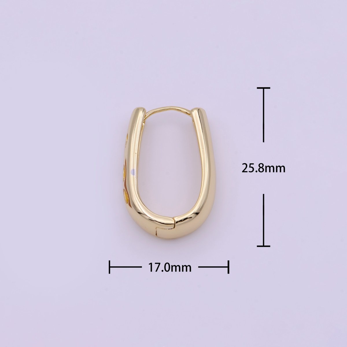 Dainty Minimalist Gold Filled Oblong Oval Hoop Earrings | Y-115 - DLUXCA