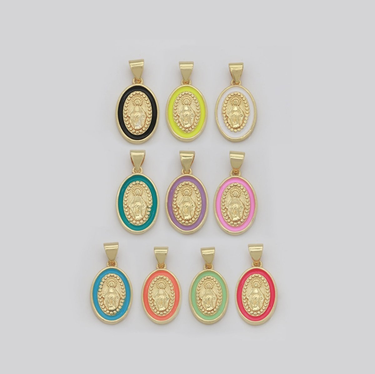 Dainty Miraculous Lady Charm gold medallion Charm, gold filled Virgin Mary religious medal Saint Pendant Religious Coin Catholic Enamel Jewelry N-1373 N-1374 N-1375 N-1376 N-1377 N-1378 N-1379 N-1380 N-1381 N-1382 - DLUXCA