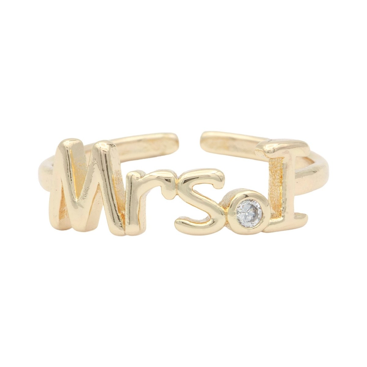 Dainty Mrs Ring Gold Letter Minimalist Initial Name Ring Adjustable Engagement Gift O-927 ~ O-952 - DLUXCA