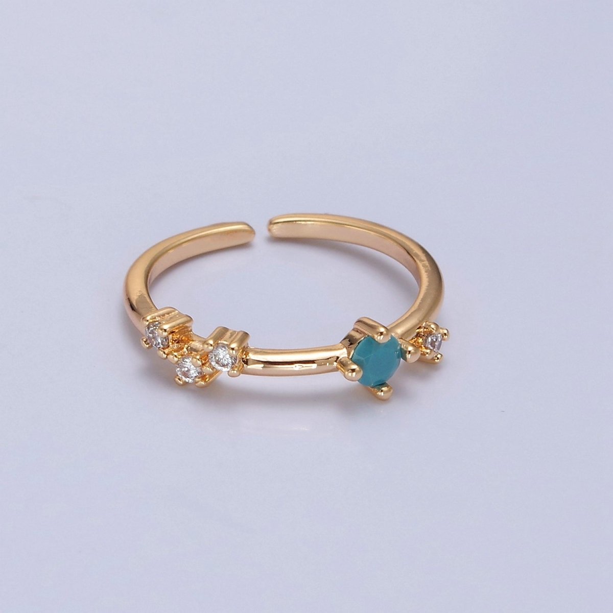 Dainty Multi-Stone Ring • Gold Band Cz Birthstone Ring O-2152~ O-2157 - DLUXCA