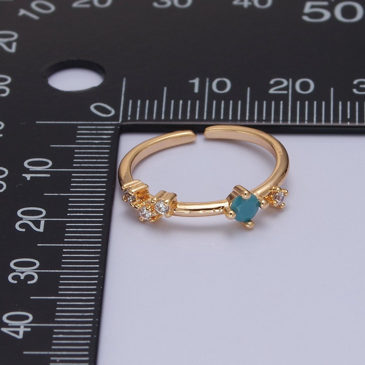 Dainty Multi-Stone Ring • Gold Band Cz Birthstone Ring O-2152~ O-2157 - DLUXCA