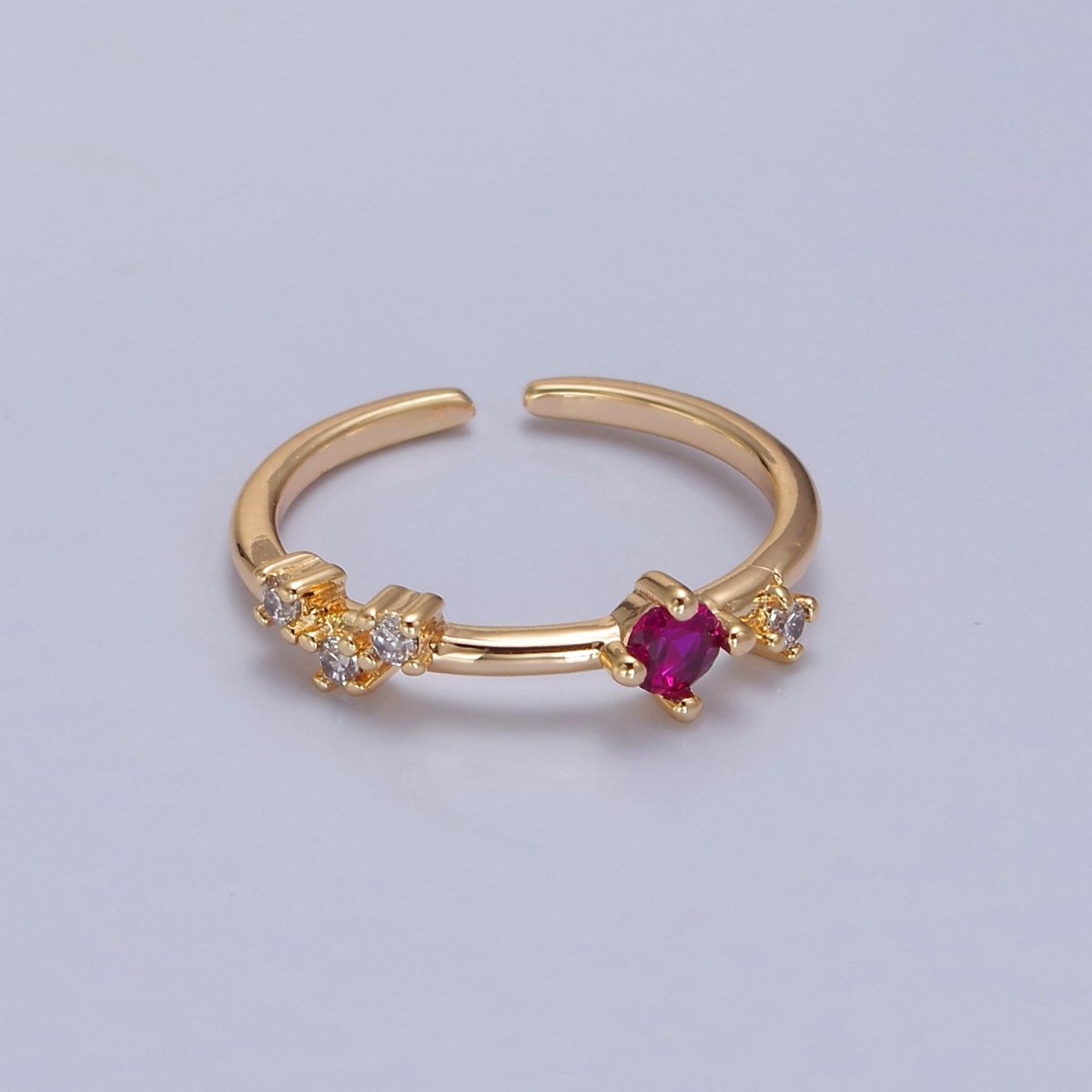 Dainty Multi-Stone Ring • Gold Band Cz Birthstone Ring O-2152~ O-2157 - DLUXCA