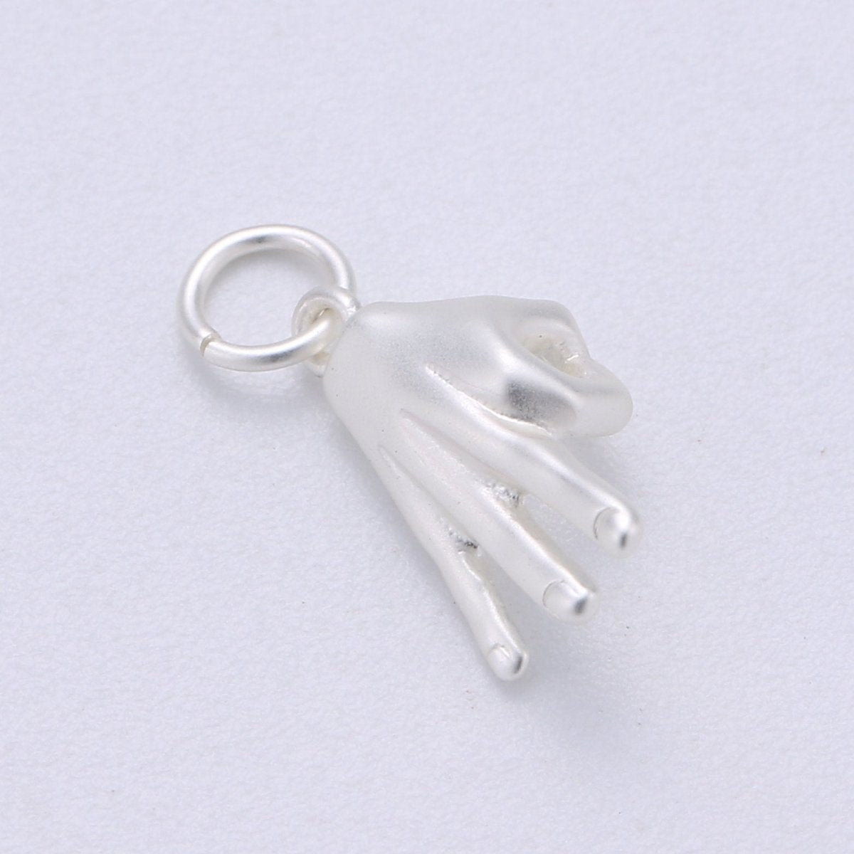 Dainty "Okay" hand Pendant in Gold Filled Ok Gesture Charm, Jewelry Supplies, Jewelry Making Earring Bracelet Necklace Charm, C-405 - DLUXCA