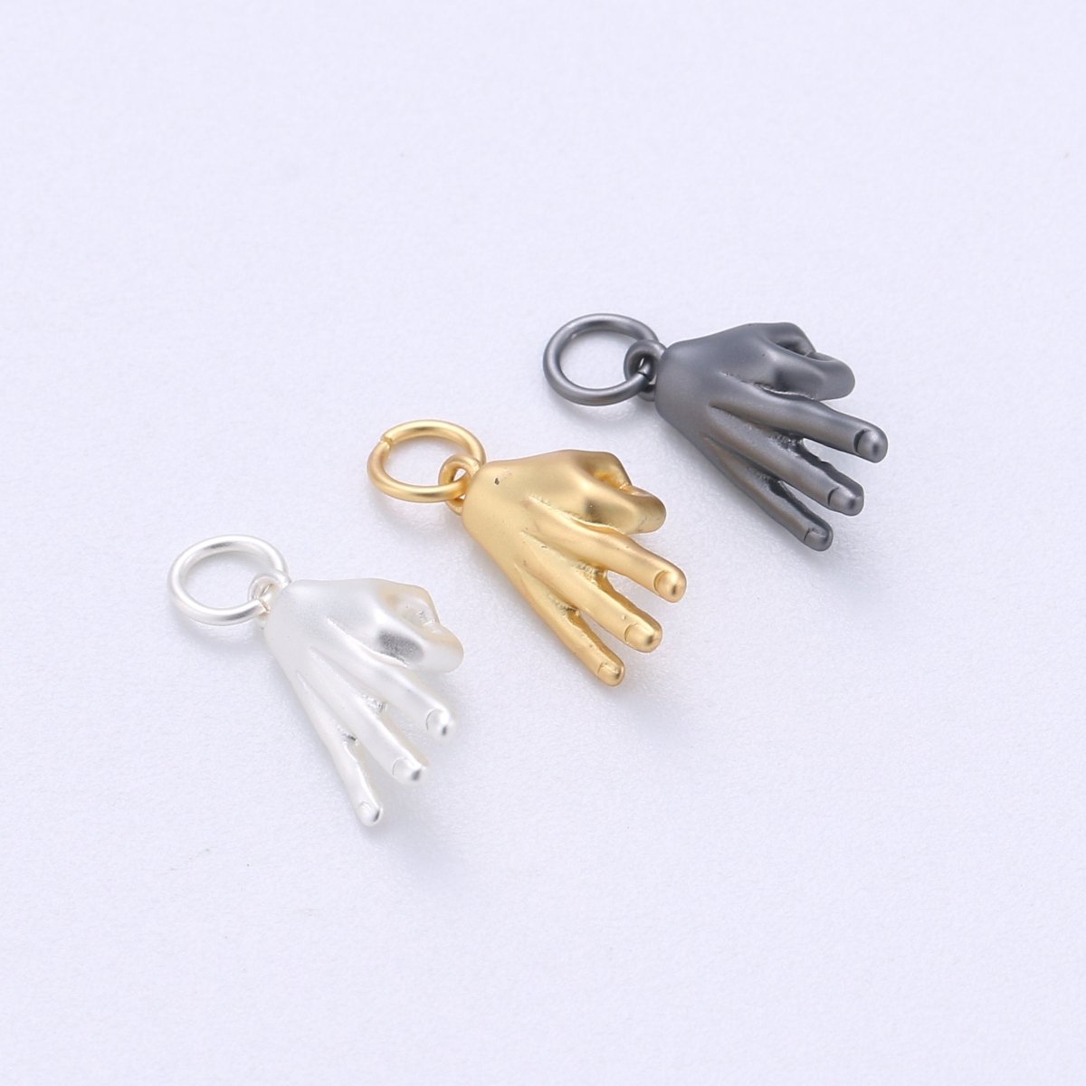 Dainty "Okay" hand Pendant in Gold Filled Ok Gesture Charm, Jewelry Supplies, Jewelry Making Earring Bracelet Necklace Charm, C-405 - DLUXCA
