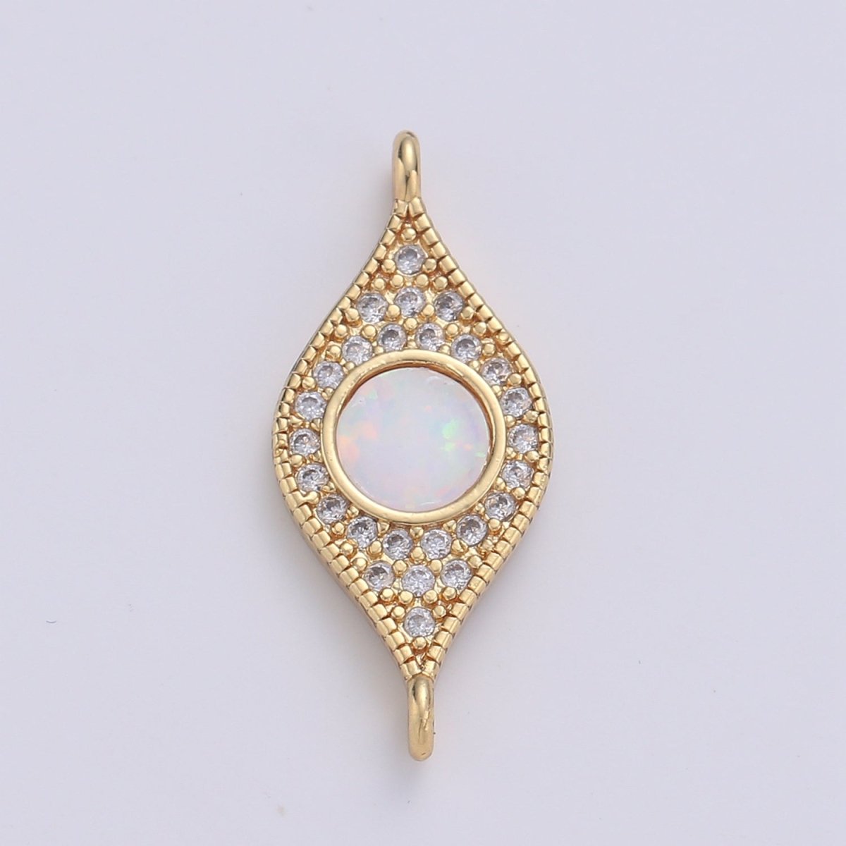 Dainty Opal Bracelet Connector Gold Evil Eye Charm 14k Gold Fill Peacock Feather Charm Connector for Bracelet Necklace Charm Component F-491 F-492 F-493 - DLUXCA