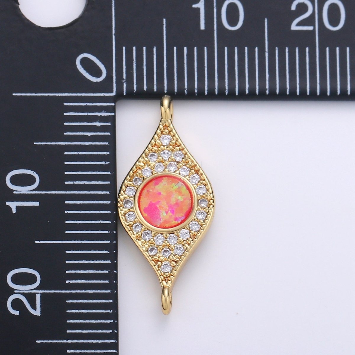 Dainty Opal Bracelet Connector Gold Evil Eye Charm 14k Gold Fill Peacock Feather Charm Connector for Bracelet Necklace Charm Component F-491 F-492 F-493 - DLUXCA