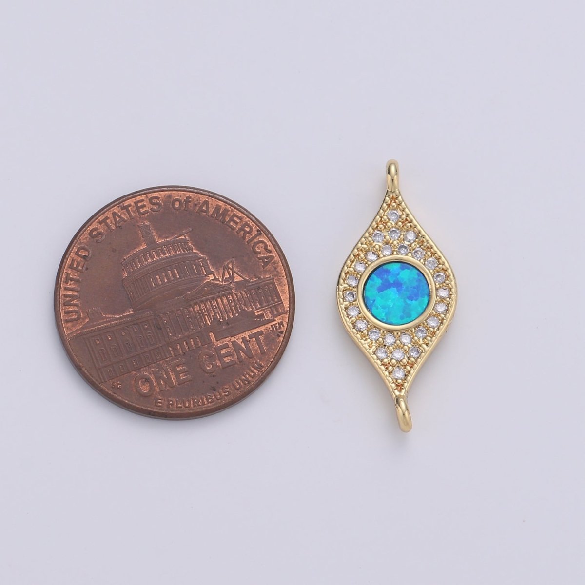 Dainty Opal Bracelet Connector Gold Evil Eye Charm 14k Gold Fill Peacock Feather Charm Connector for Bracelet Necklace Charm Component F-491 F-492 F-493 - DLUXCA