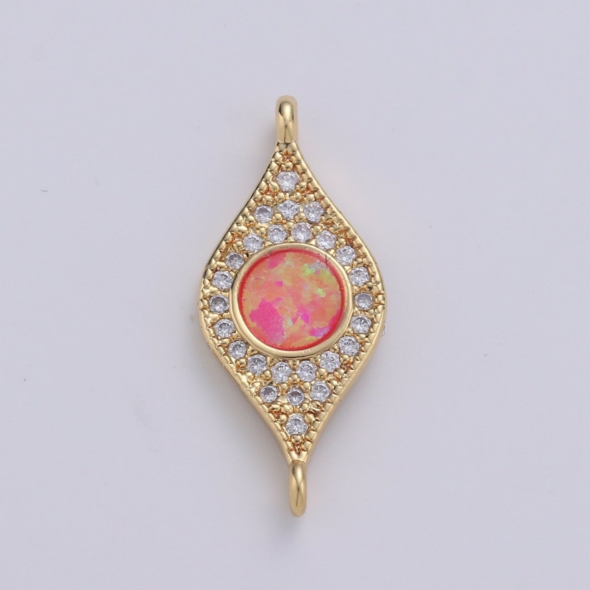 Dainty Opal Bracelet Connector Gold Evil Eye Charm 14k Gold Fill Peacock Feather Charm Connector for Bracelet Necklace Charm Component F-491 F-492 F-493 - DLUXCA