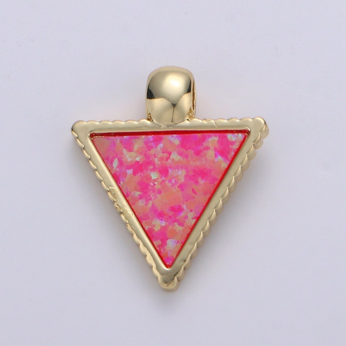 Dainty Opal Charm - 20x15mm Blue Triangle Charm 14k Gold Filled CZ Drop Charm Pendant, Cubic Geometric Charm for Minimalist jewelry I-367~I-370 - DLUXCA