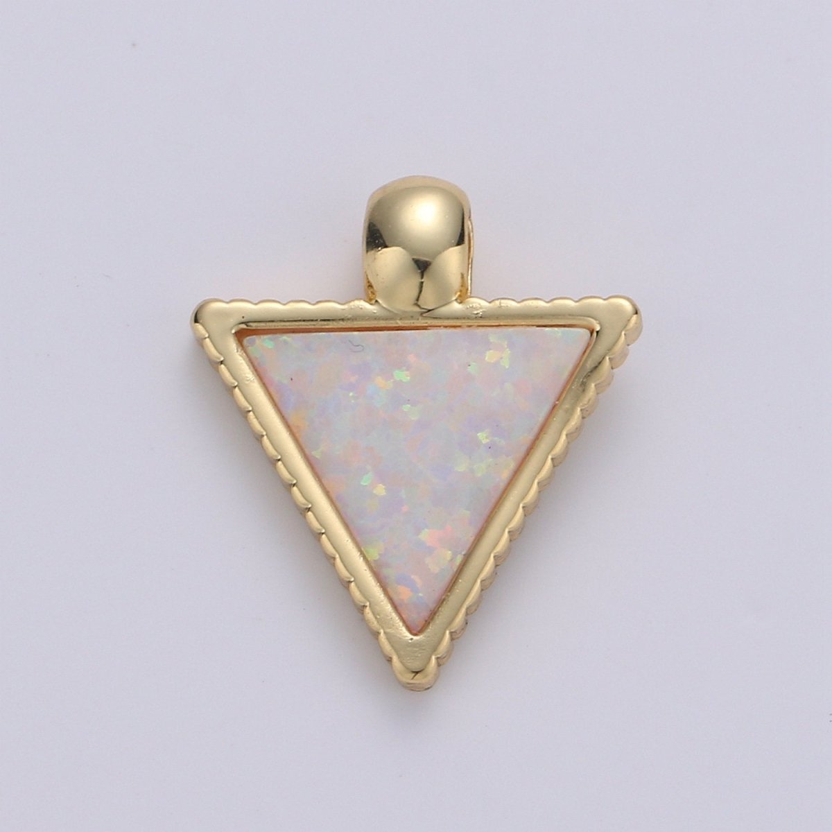 Dainty Opal Charm - 20x15mm Blue Triangle Charm 14k Gold Filled CZ Drop Charm Pendant, Cubic Geometric Charm for Minimalist jewelry I-367~I-370 - DLUXCA
