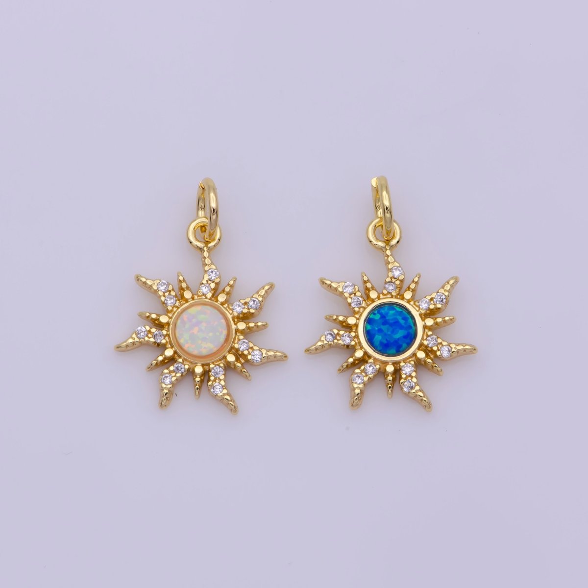 Dainty Opal Starburst Gold Star Charm, Bracelet, Necklace, Earring Pendant Celestial Charm N-182 N-183 - DLUXCA
