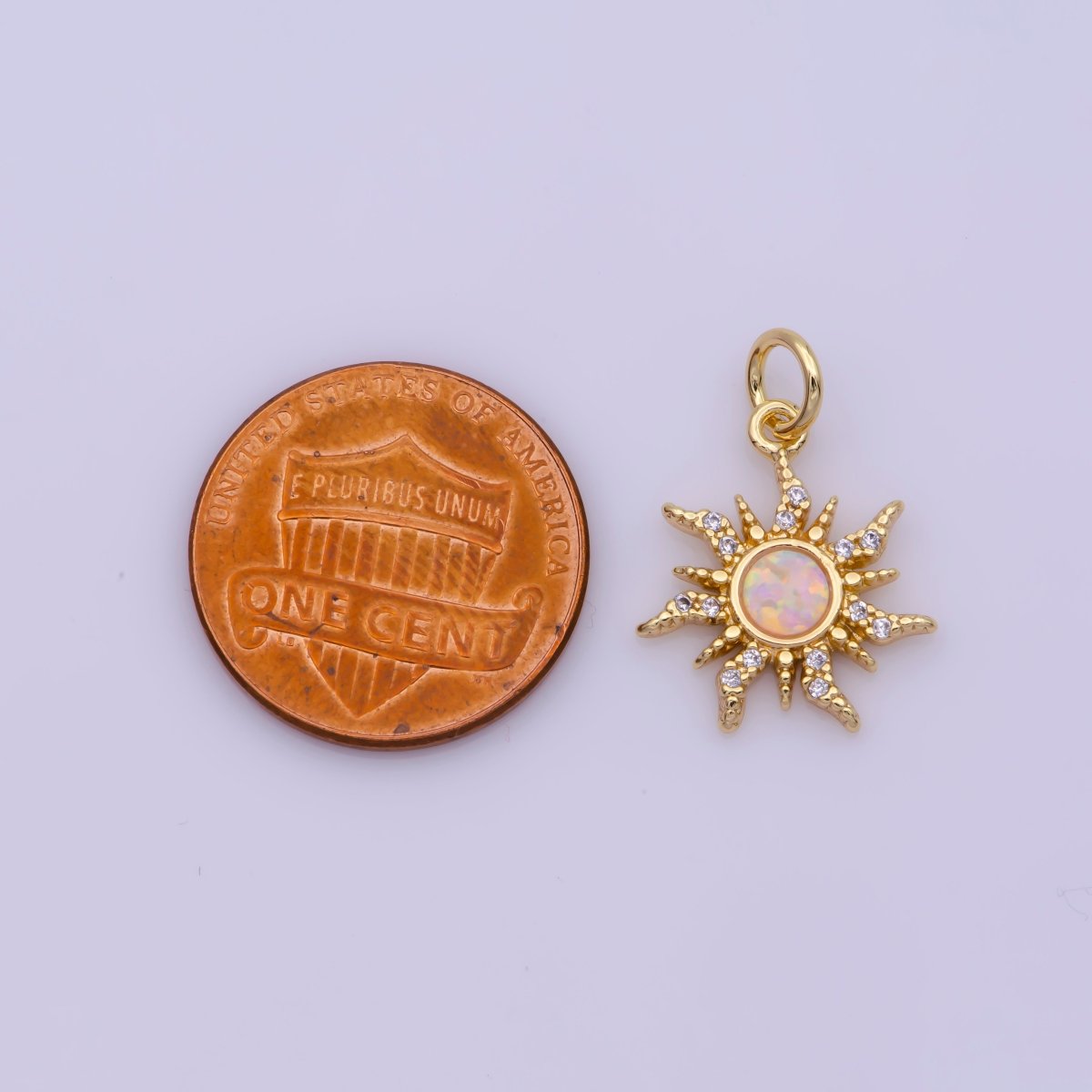 Dainty Opal Starburst Gold Star Charm, Bracelet, Necklace, Earring Pendant Celestial Charm N-182 N-183 - DLUXCA