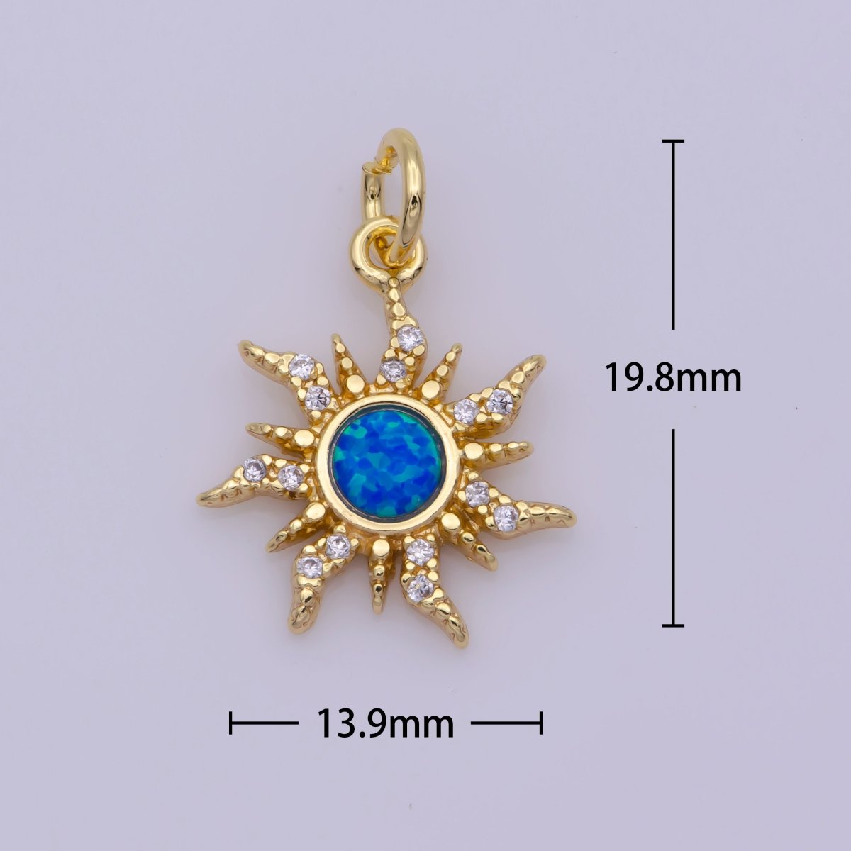 Dainty Opal Starburst Gold Star Charm, Bracelet, Necklace, Earring Pendant Celestial Charm N-182 N-183 - DLUXCA