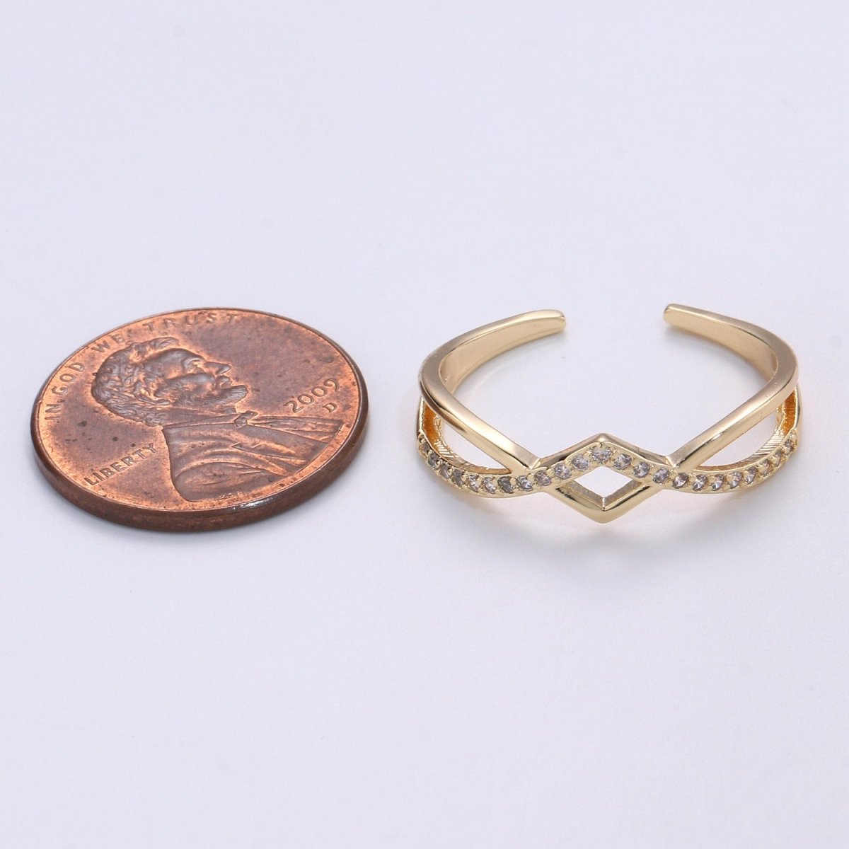 Dainty Open Rings | Simple Gold Ring | Minimalist Ring | Layered Ring | Dainty Ring | Gifts for Her Friend | Thin Open Gold Ring R-078 - DLUXCA