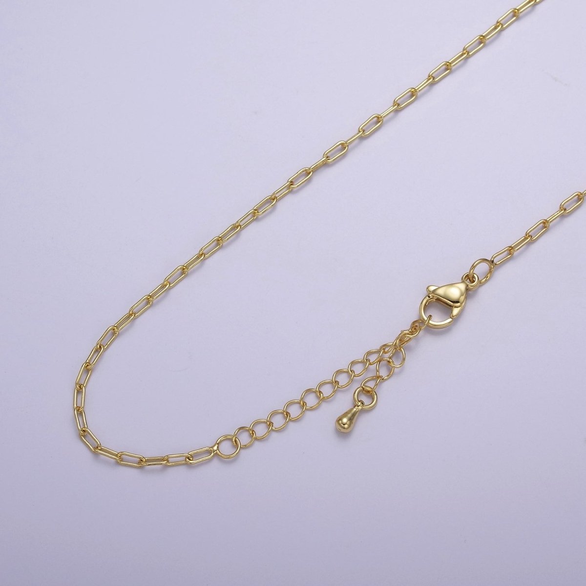 Dainty Paper Clip Chain Necklace ∙ 14K Gold Filled Necklace Cable Link Chain 18 inch + 2.5 inch extender Ready to Wear WA2436 WA2437 WA2438 - DLUXCA