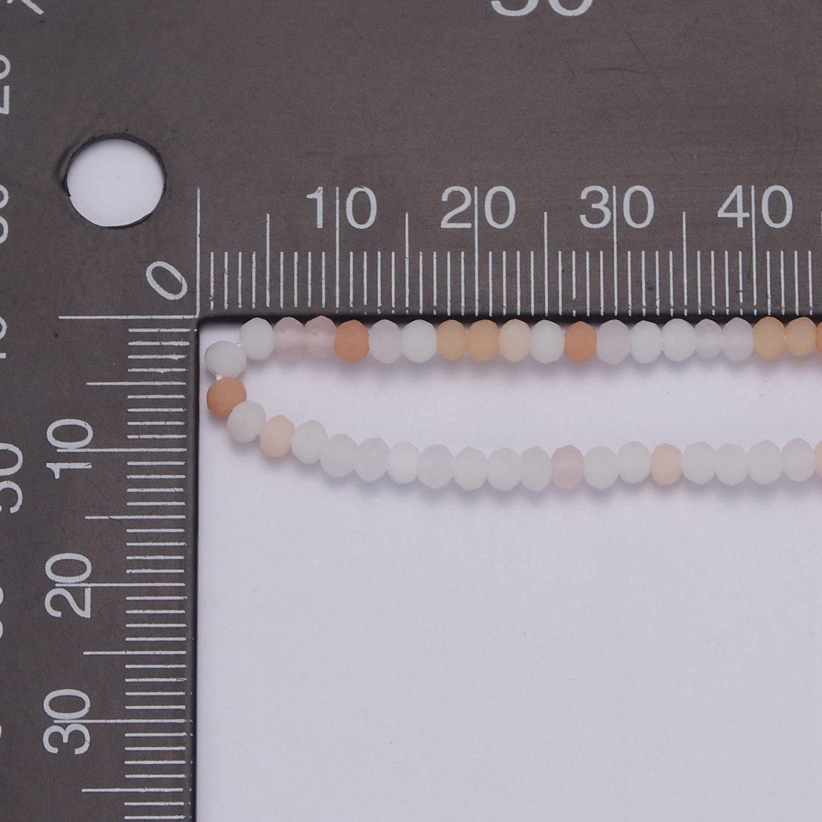 Dainty Peach Beads Necklace 3mm Micro Faceted Round Beads Necklace, Tiny Bead Necklace, Women's Necklace | WA-453 Clearance Pricing - DLUXCA