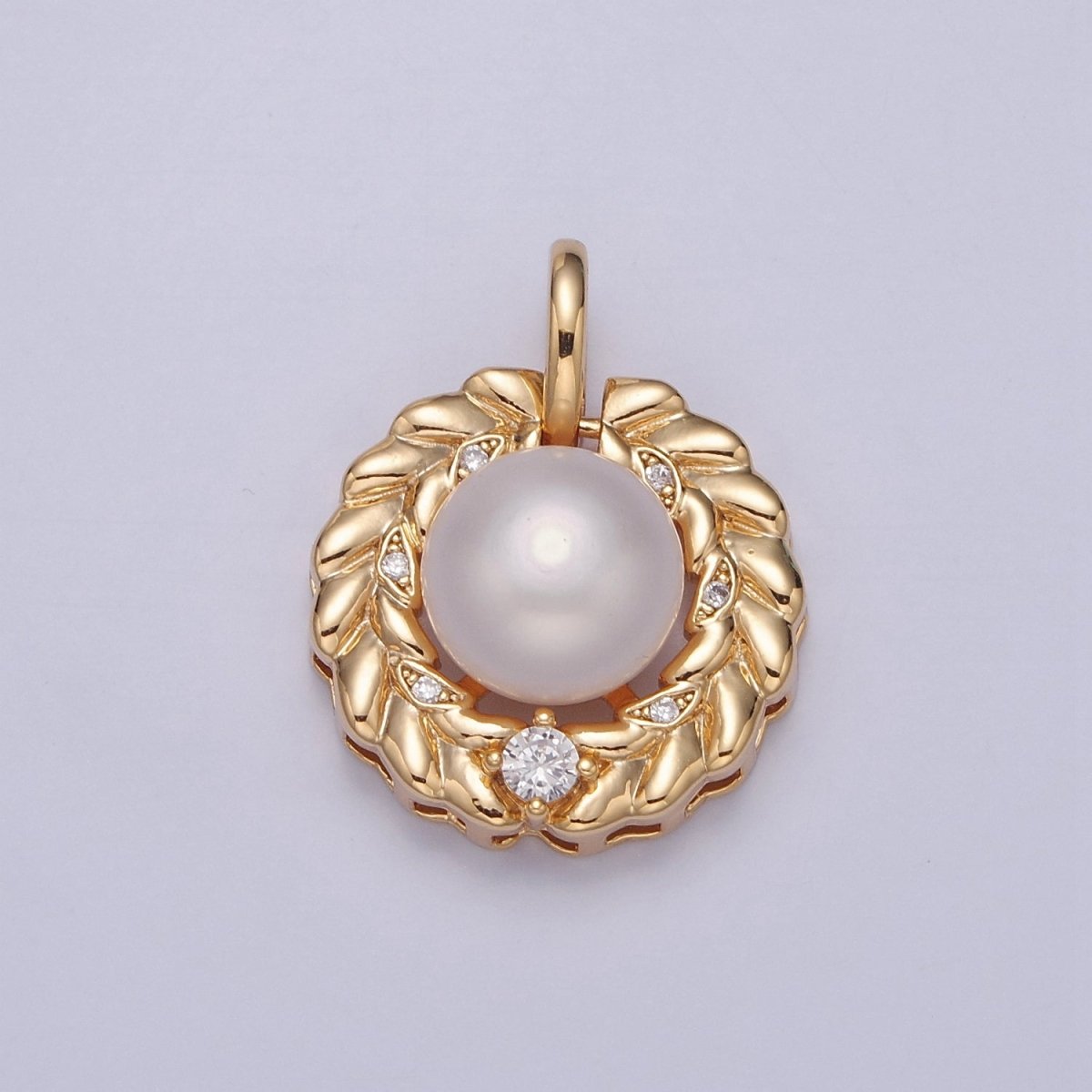 Dainty Pearl Charm Genuine Shell Pearl Pendant Vintage Bridal Wedding Jewelry I-045 - DLUXCA