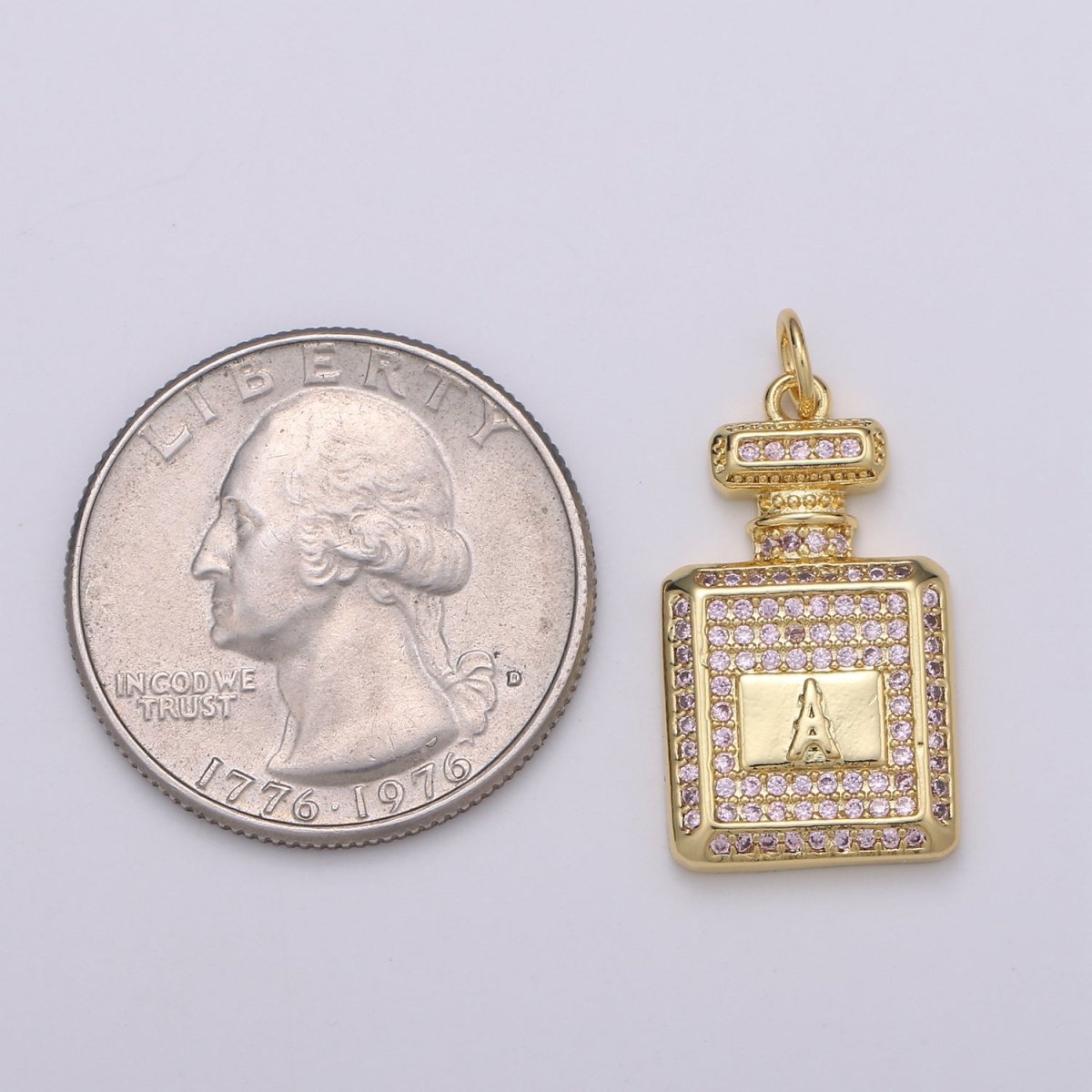 Dainty perfume Bottle Charm, Micro Pave Bottle Charm for Necklace Bracelet Earring Component Jewelry Making Supply D-827 D-828 - DLUXCA