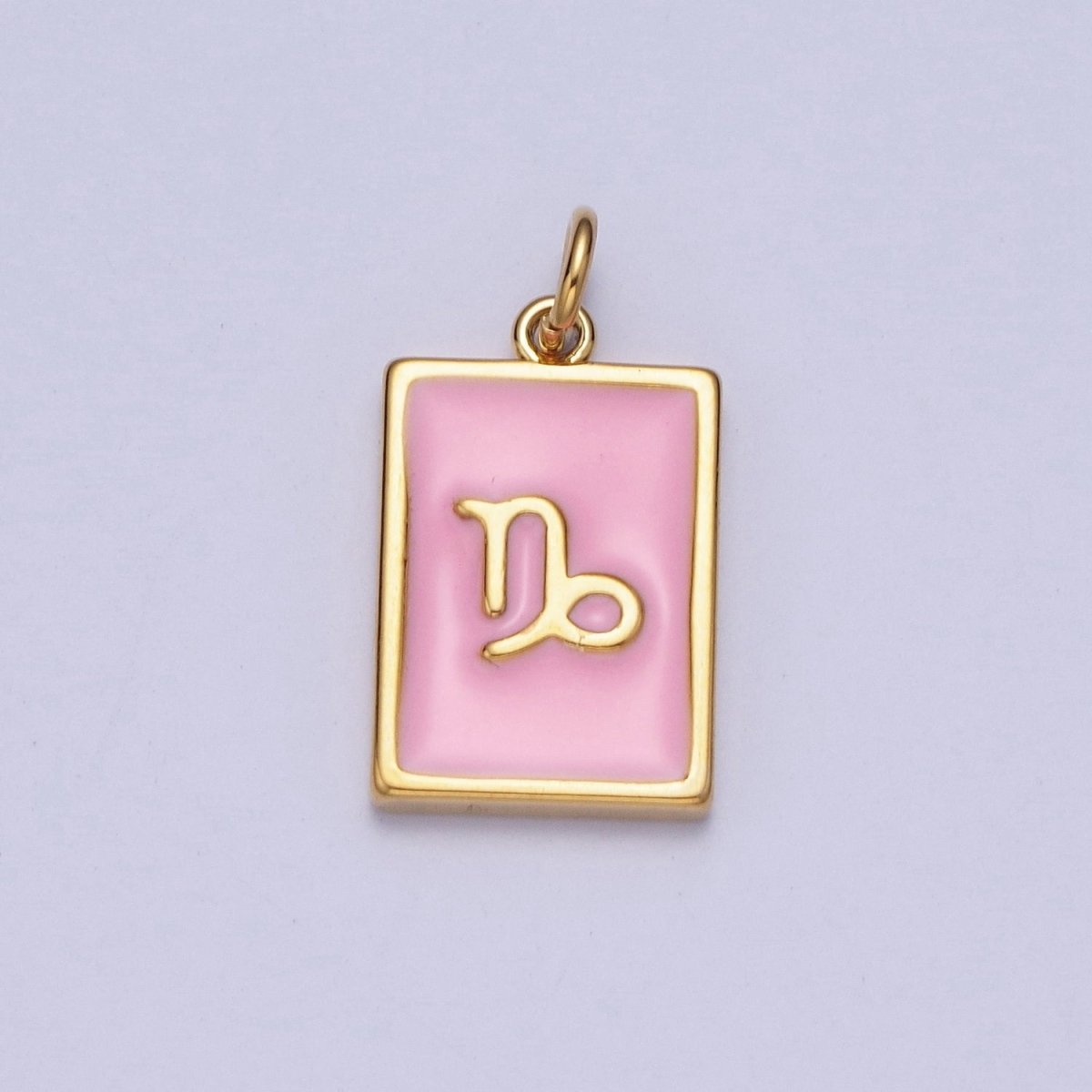 Dainty Pink Enamel Zodiac Charm Mini Tag Astrology Pendant for Bracelet Earring Necklace Y2K Jewelry X-301 - X-312 - DLUXCA