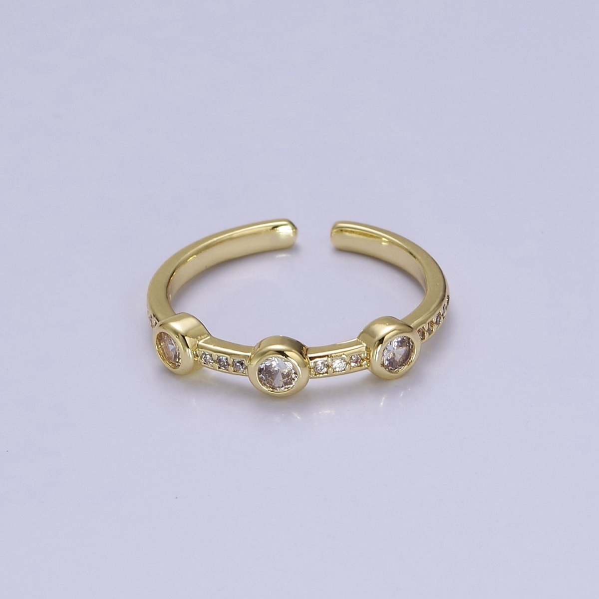 Dainty pink green clear stone ring stackable ring cubic cz gold ring O-2110 O-2111 O-2112 - DLUXCA