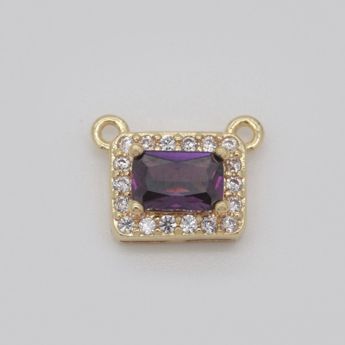 Dainty Rectangle Charm Connector Cubic Geometric Cz Colorful Link Connector for Necklace Bracelet Supply N-049 - N-054 - DLUXCA
