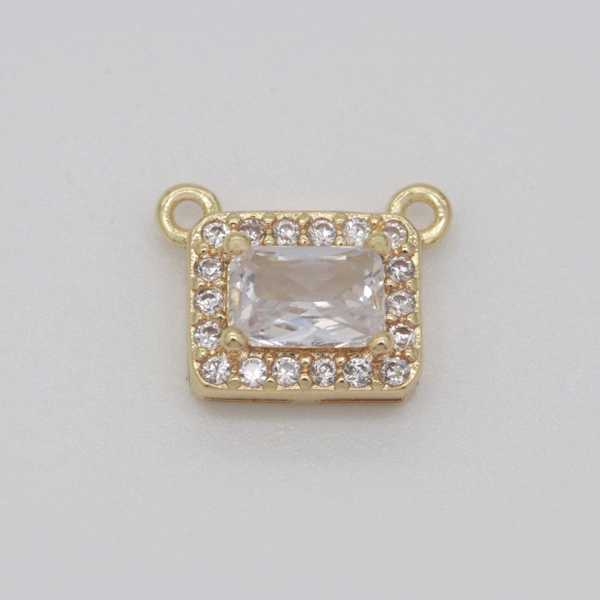 Dainty Rectangle Charm Connector Cubic Geometric Cz Colorful Link Connector for Necklace Bracelet Supply N-049 - N-054 - DLUXCA