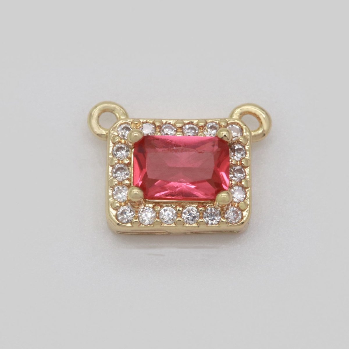 Dainty Rectangle Charm Connector Cubic Geometric Cz Colorful Link Connector for Necklace Bracelet Supply N-049 - N-054 - DLUXCA