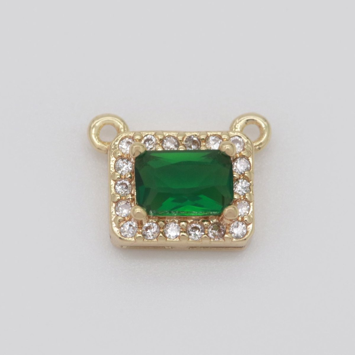 Dainty Rectangle Charm Connector Cubic Geometric Cz Colorful Link Connector for Necklace Bracelet Supply N-049 - N-054 - DLUXCA