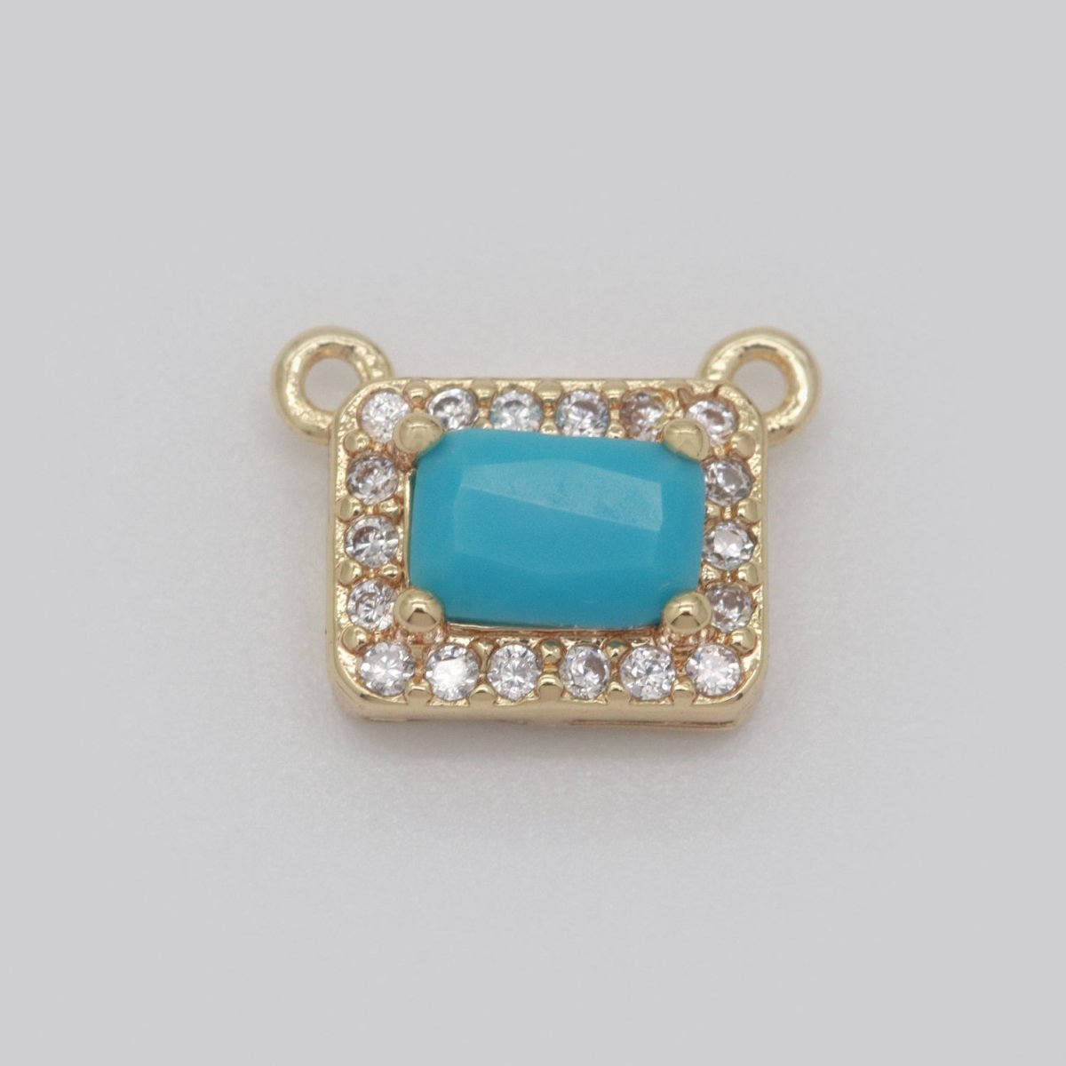 Dainty Rectangle Charm Connector Cubic Geometric Cz Colorful Link Connector for Necklace Bracelet Supply N-049 - N-054 - DLUXCA