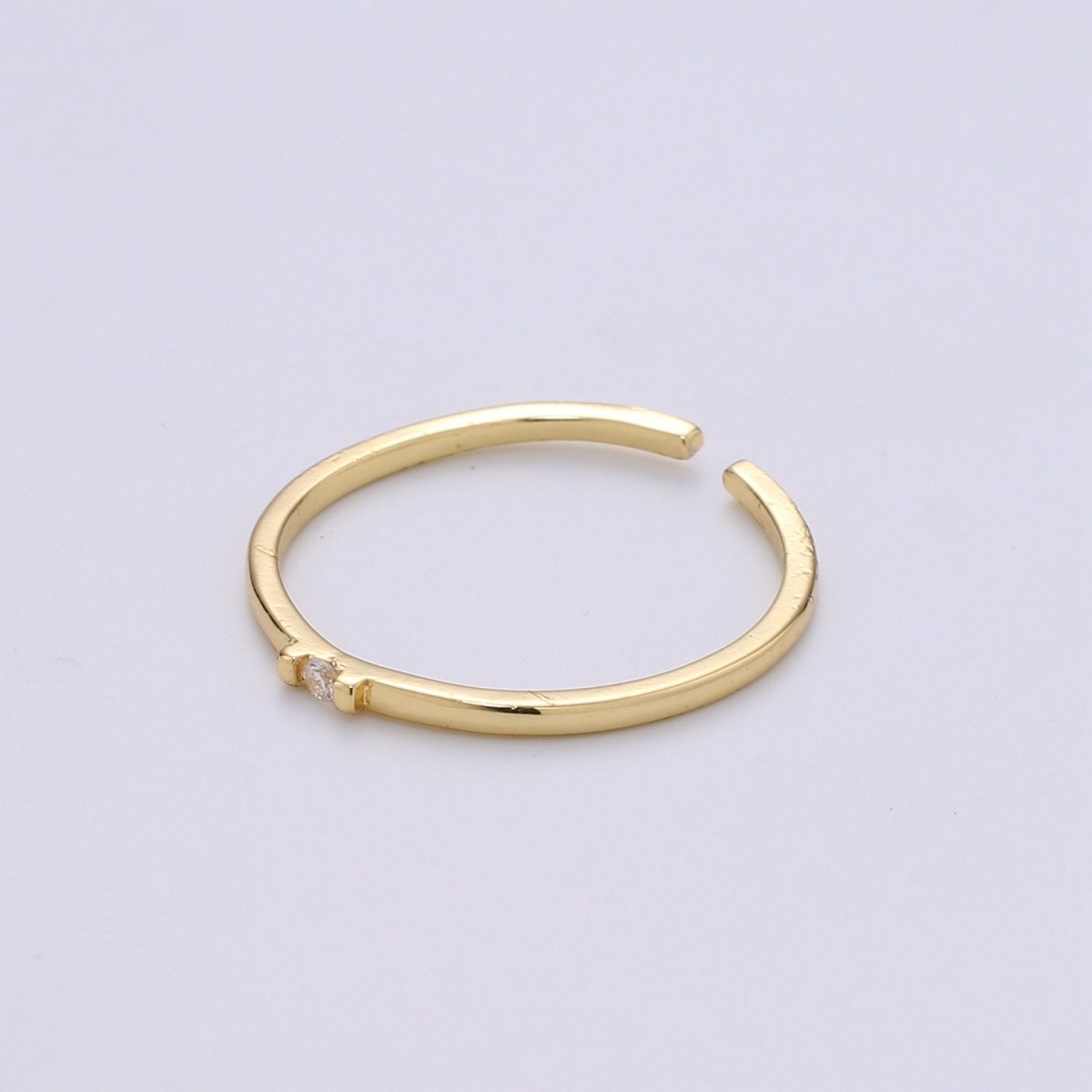 Dainty ring, Promise ring, Minimalist cz ring, Delicate ring, cZ ring, Micro Pave ring, Engagement ring, Dainty ring gold, Open Gold ring R-134 - DLUXCA