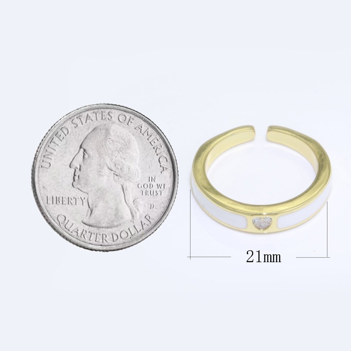 Dainty Ring Stackable Trendy Gold Fill micro pave ring, rainbow color enamel ring jewelry for gift S-148 ~ S-158 - DLUXCA