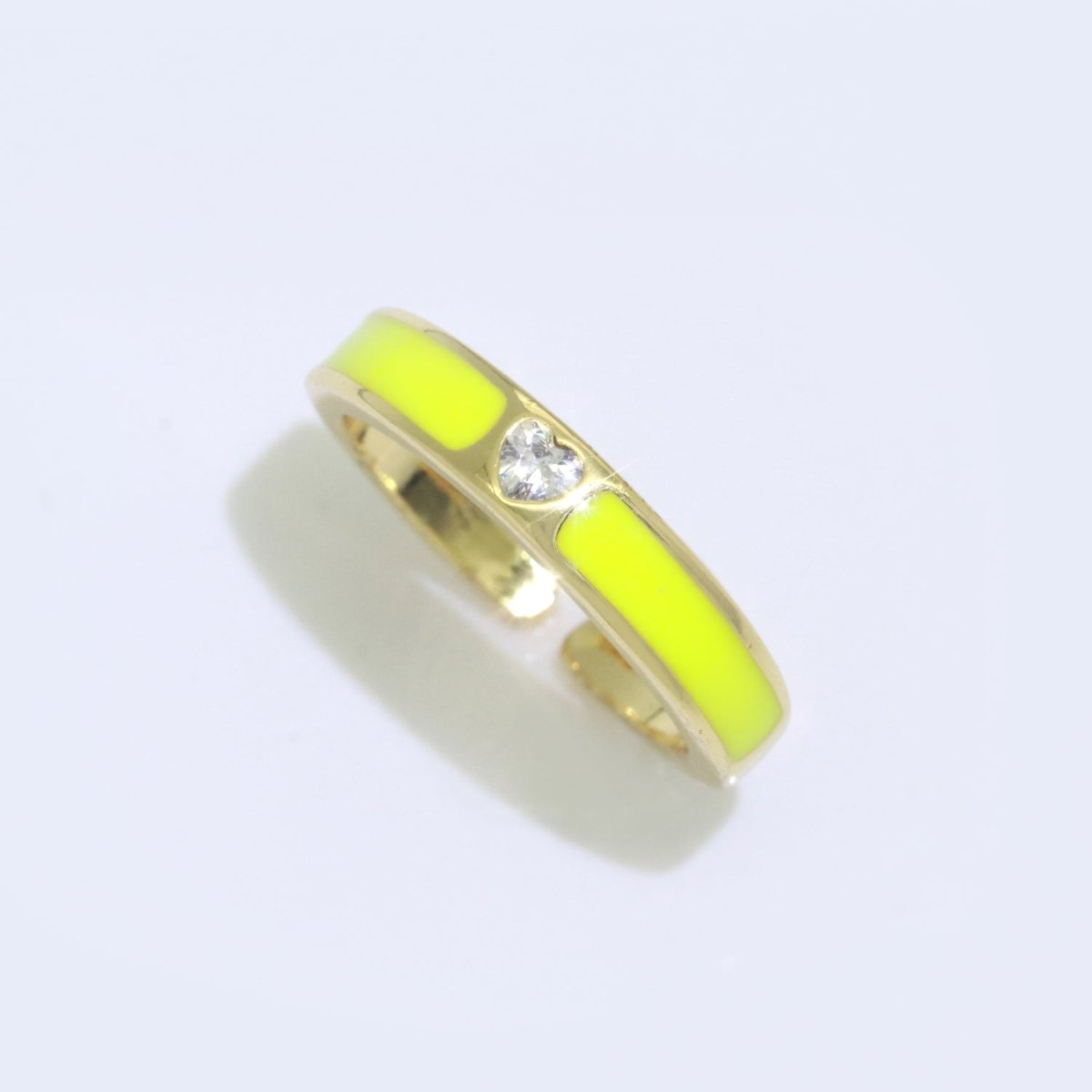 Dainty Ring Stackable Trendy Gold Fill micro pave ring, rainbow color enamel ring jewelry for gift S-148 ~ S-158 - DLUXCA