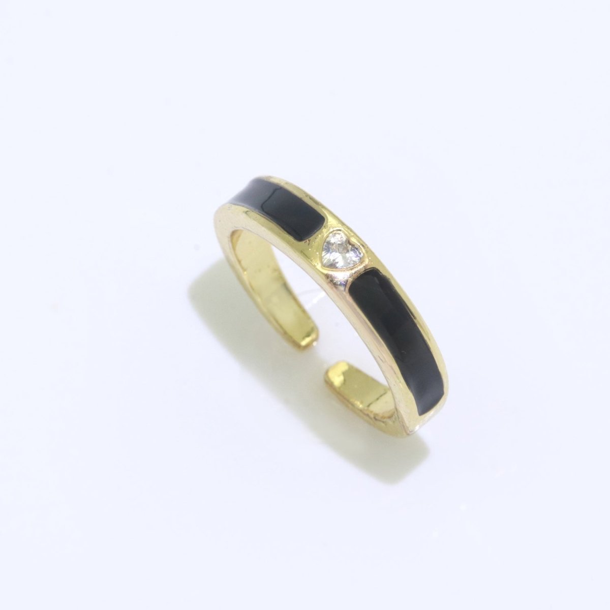 Dainty Ring Stackable Trendy Gold Fill micro pave ring, rainbow color enamel ring jewelry for gift S-148 ~ S-158 - DLUXCA